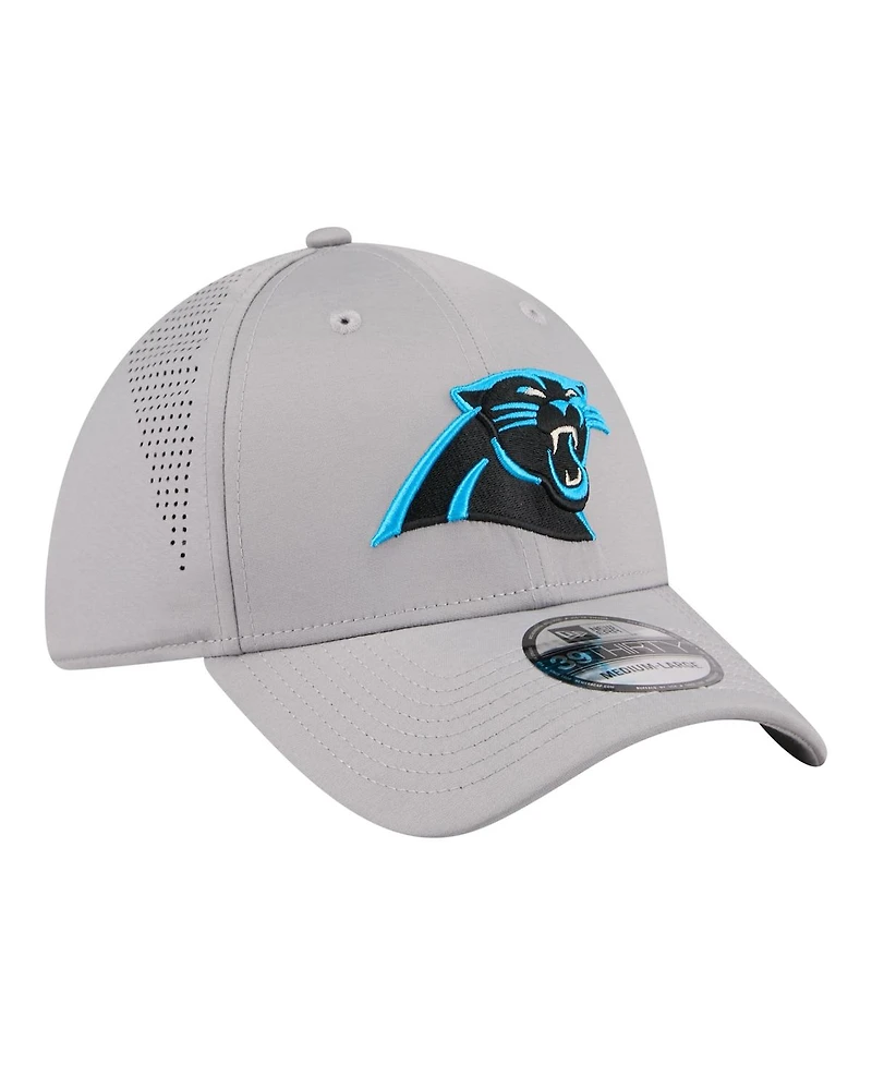New Era Men's Gray Carolina Panthers Perforated 39THIRTY Flex Hat