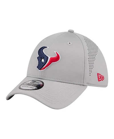 New Era Men's Gray Houston Texans Perforated 39THIRTY Flex Hat