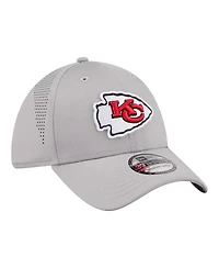 New Era Men's Gray Kansas City Chiefs Perforated 39THIRTY Flex Hat
