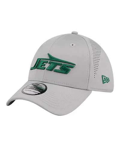 New Era Men's Gray New York Jets Perforated 39THIRTY Flex Hat