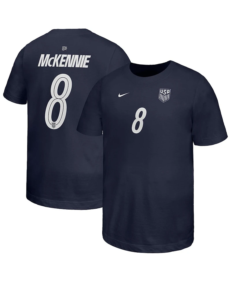 Nike Big Boys and Girls Weston McKennie Navy Usmnt Away Player Name Number T-Shirt
