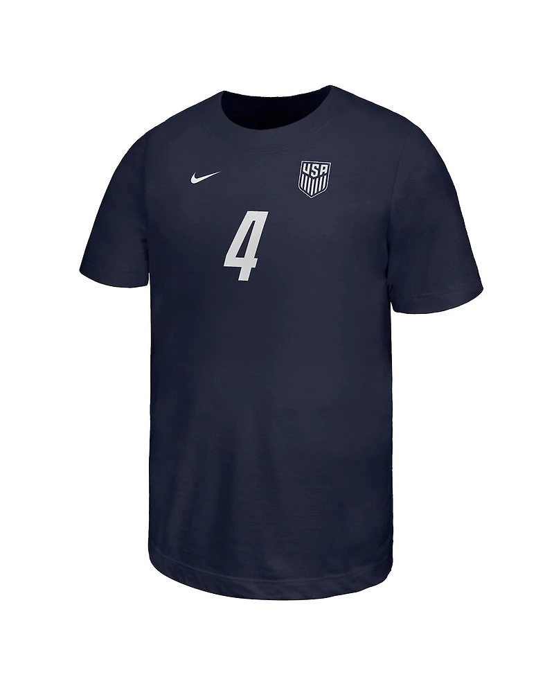 Nike Big Boys and Girls Tyler Adams Navy Usmnt Away Player Name Number T-Shirt