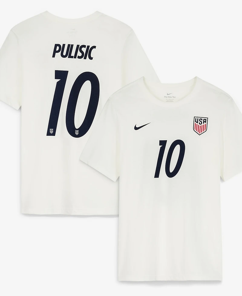 Nike Men's Christian Pulisic Cream Usmnt Home Name Number T-Shirt