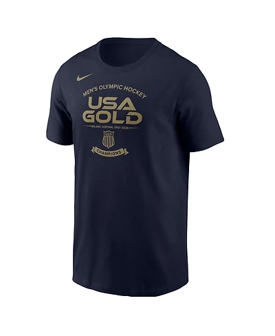 Nike Men's Navy Usa Hockey 2026 Winter Gold Medal Core T-Shirt