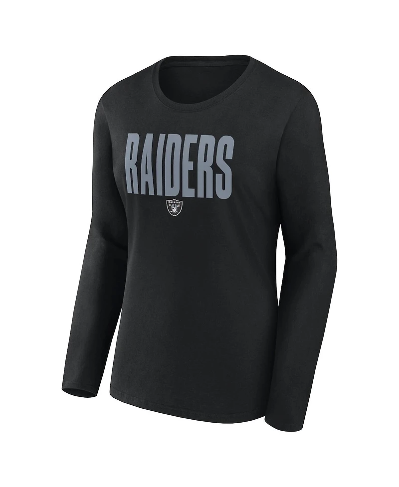 Logo Athletic Women's Black Las Vegas Raiders Grip Long Sleeve T-Shirt
