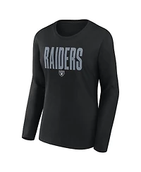 Logo Athletic Women's Black Las Vegas Raiders Grip Long Sleeve T-Shirt