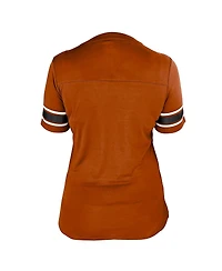Fanatics Women's Texas Orange Longhorns Plus Mesh Overlay Lace-Up Jersey T-Shirt