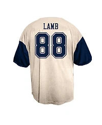 Fanatics Men's CeeDee Lamb Cream Dallas Cowboys Big Tall Baseball Button-Up Shirt