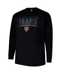 Fanatics Men's Black Chicago Bears Big Tall Pop Long Sleeve T-Shirt