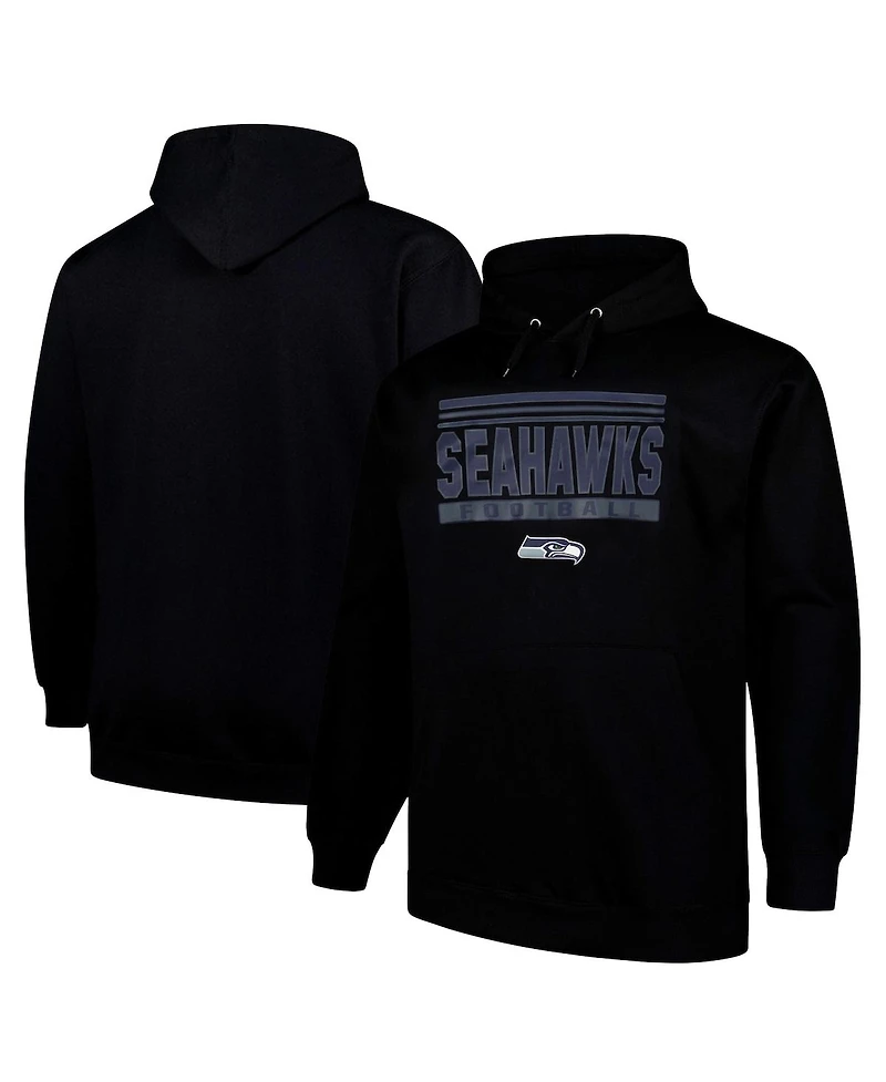 Fanatics Men's Black Seattle Seahawks Big Tall Pop Pullover Hoodie