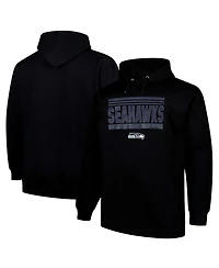 Fanatics Men's Black Seattle Seahawks Big Tall Pop Pullover Hoodie