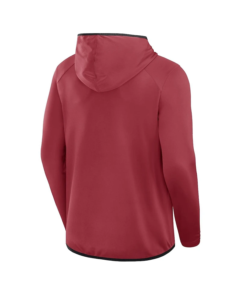 Fanatics Men's Cardinal Arizona Cardinals Transitional Defender Hoodie Long Sleeve T-Shirt