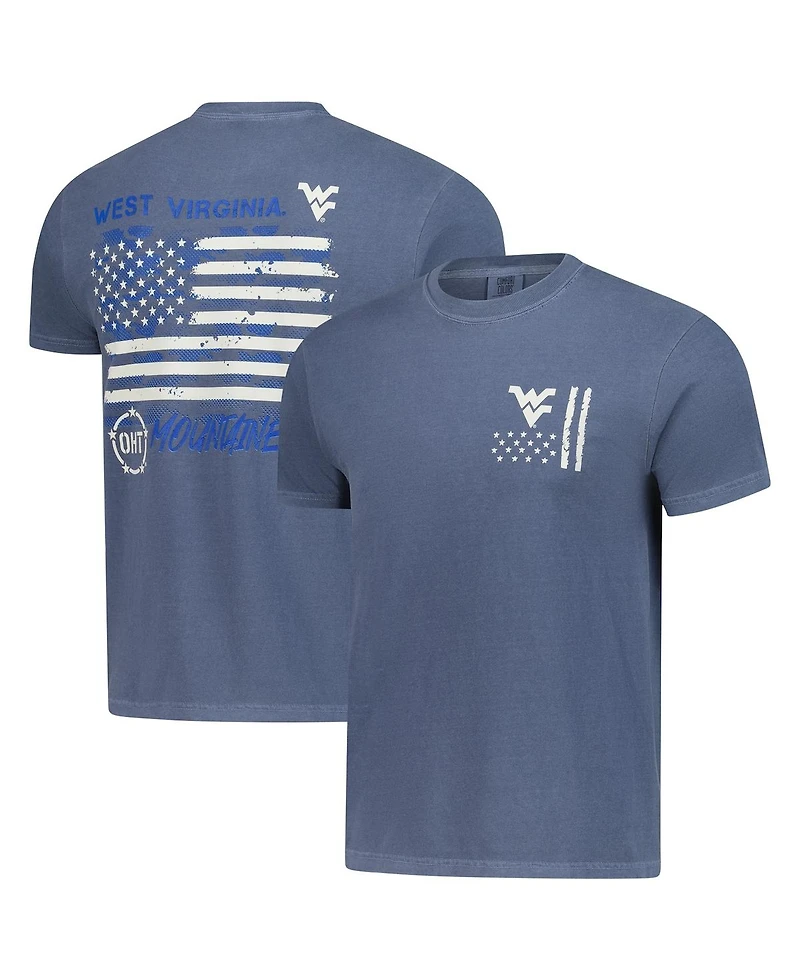 Image One Men's Navy West Virginia Mountaineers Comfort Colors Oht Camo Overlay T-Shirt