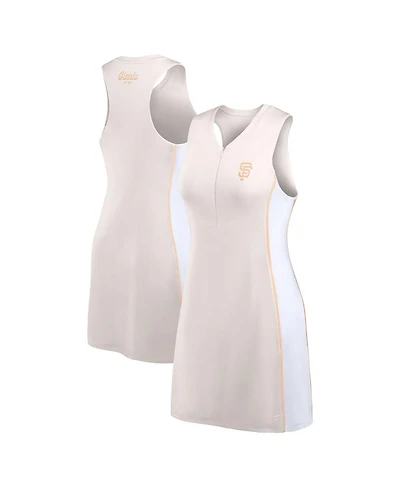 Fanatics Women's Cream San Francisco Giants Studio Boost Athletic Half-Zip Dress