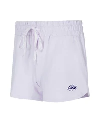 Concepts Sport Women's 2-Piece Light Purple Los Angeles Lakers Elevation Tri-Blend Long Sleeve Top and Shorts Set