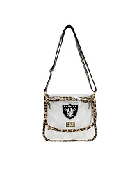 Logo Brands Las Vegas Raiders Leopard Print Trim Clear Purse