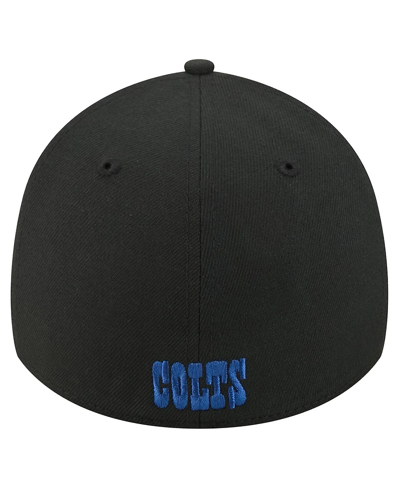 New Era Men's Black Indianapolis Colts Core Team 39THIRTY Flex Hat