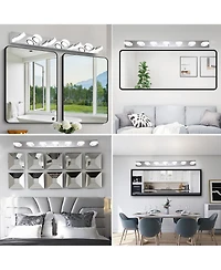 Busdays 52 Inch Modern 7 Light Led Vanity Light Fixture with Acrylic Shades Dimmable Bathroom Wall Sconce for Mirror Shower Decor