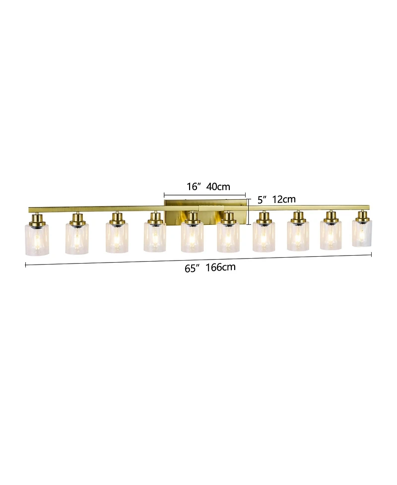 Busdays 52 Inch 10 Light Modern Bathroom Vanity Light for Mirror Wall Lighting for Bedroom Living Room