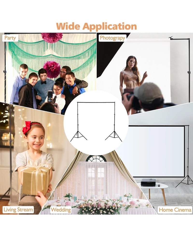 Yescom 10 Sets of 7x10 Feet Backdrop Stand Party Decoration Baby Shower Backdrop Support