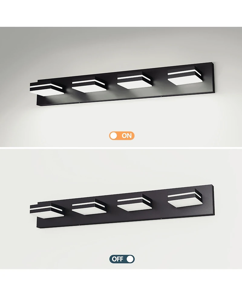 Busdays 4 Light Modern Led Vanity Light Wall Sconce for Bathroom and Mirror Sleek Minimalist Design Easy Installation