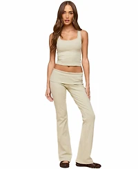 Edikted Women's Ivanne Foldover Flared Pants