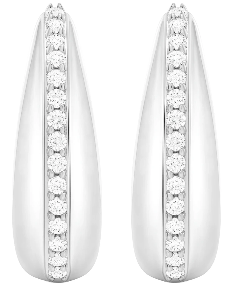 Macy's Diamond (1/2 ct. t.w.) Hoop Earrings in Sterling Silver