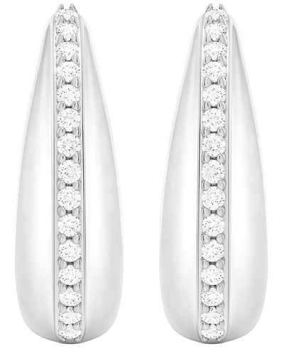 Macy's Diamond (1/2 ct. t.w.) Hoop Earrings in Sterling Silver