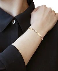 Macy's Diamond (1 ct. t.w.) Bracelet in 14k Yellow Gold over Sterling Silver