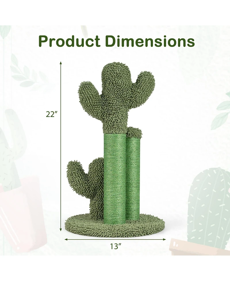 Cozito 22 inch Cactus Cat Scratching Post with Sisal Rope