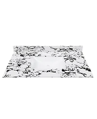 Sillysis 31/37/43/49 Inch Artificial Marble Bathroom Vanity Top with Rectangular Undermount Sink, Overflow, 4 Inch Backsplash, 3 Faucet Holes