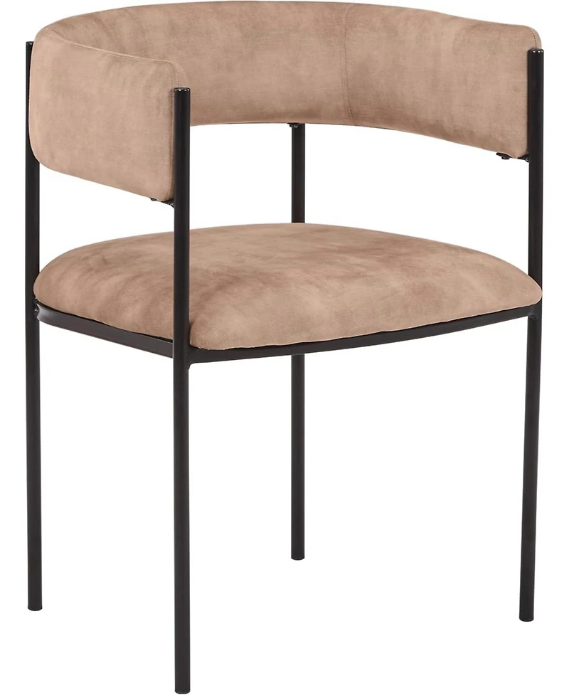 LeisureMod Cyril Modern Leather Dining Chair - Upholstered Padded Seat, Open Back, Powder-Coated Iron Frame