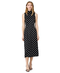 French Connection Women's Ennis Polka Dots Print Midi Dress