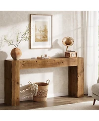 Slickblue Modern Wood Console Table 63 Inch for Entryway and Sofa Back