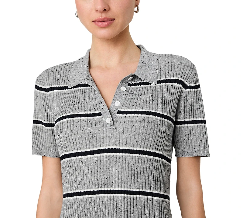 French Connection Women's Mason Knit Varsity Stripe Collared Mini Dress