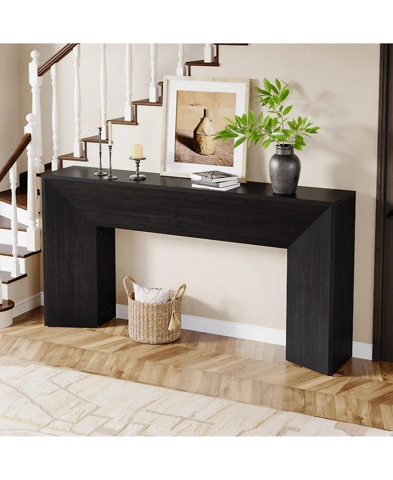 Slickblue Modern Wood Console Table 63 Inch for Entryway and Living Room