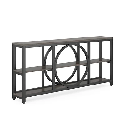 Slickblue Modern Narrow Console Table with 3-Tier Shelves for Entryway and Hallway Storage