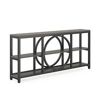 Slickblue Modern Narrow Console Table with 3-Tier Shelves for Entryway and Hallway Storage
