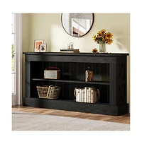 Slickblue Long Entryway Console Table with Storage Shelves for Sofa and Hallway Use