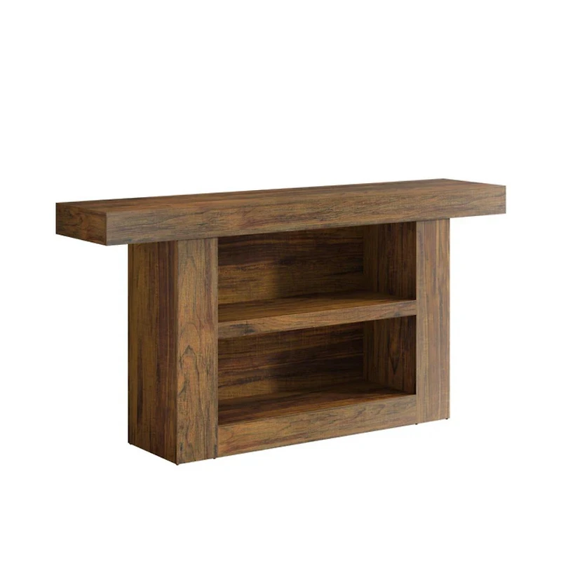 Slickblue 3-Tier Farmhouse Sofa Console Table with U-Shaped Base for Entryway