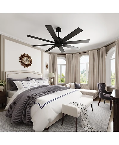 Homsee Modern 8-Blade Ceiling Fan with Dual-Sided Wood Blades Dc Motor Fan with Remote Reversible for Summer Cooling & Winter Heat Circulation