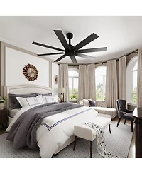Homsee Modern 8-Blade Ceiling Fan with Dual-Sided Wood Blades Dc Motor Fan with Remote Reversible for Summer Cooling & Winter Heat Circulation
