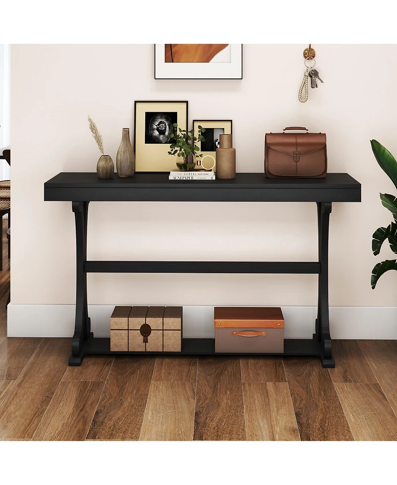Slickblue Long Narrow Console Table with Open Shelf for Entryway