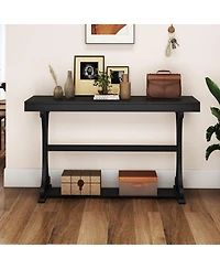 Slickblue Long Narrow Console Table with Open Shelf for Entryway