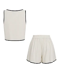 Cupshe Women's Crew Neck Short Set