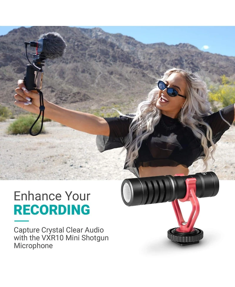 Movo Pr-2-pm Smartphone Video Rig with Shotgun Microphone, Grip Handle, & Wrist Strap for Smartphones