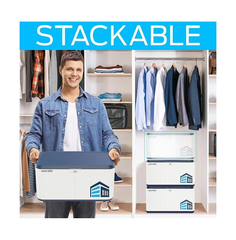 SereneLife Heavy-Duty Storage Bin with Built-in Combination Lock