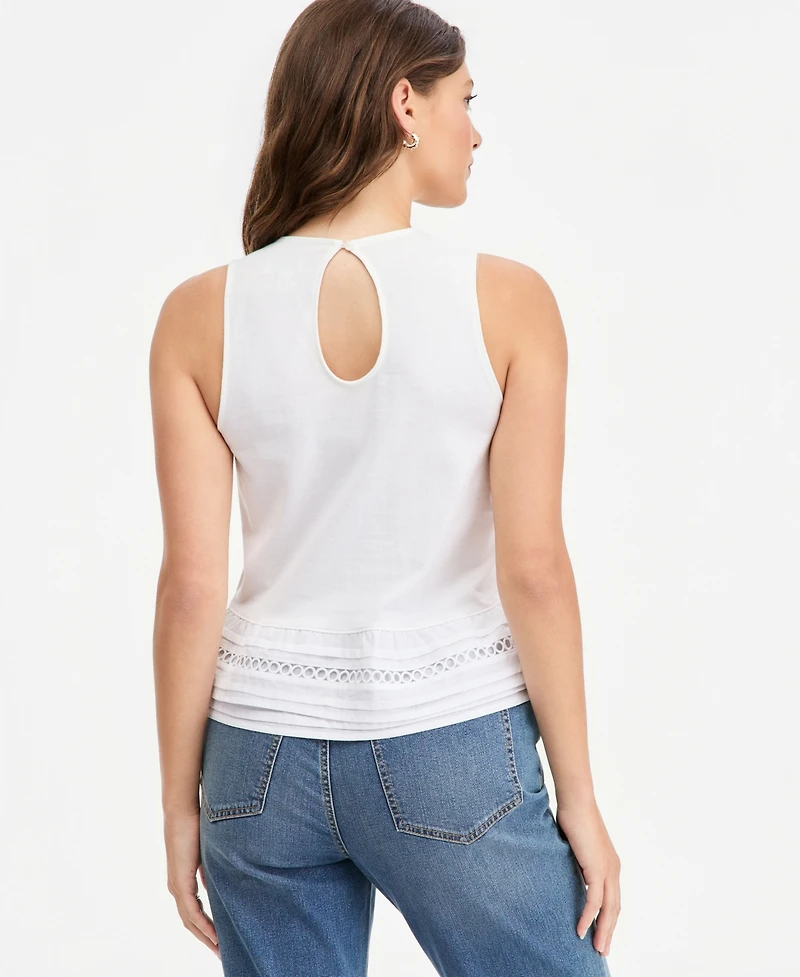 On 34th Women's Cotton Layered Ruffled-Hem Woven Mix Tank Top, Macy's Exclusive