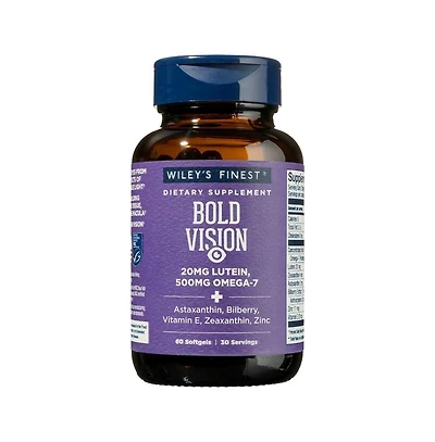 Wiley s Finest Bold Vision - Eye Health Supplement with Lutein, Zeaxanthin, Zinc and Omega-7