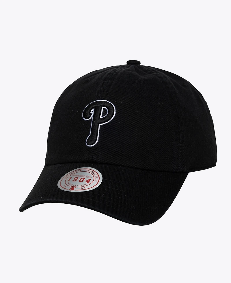 Mitchell & Ness Men's and Women's Black White Philadelphia Phillies 1904 Strapback Adjustable Hat